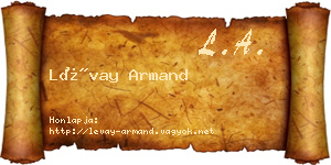 Lévay Armand névjegykártya