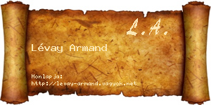 Lévay Armand névjegykártya